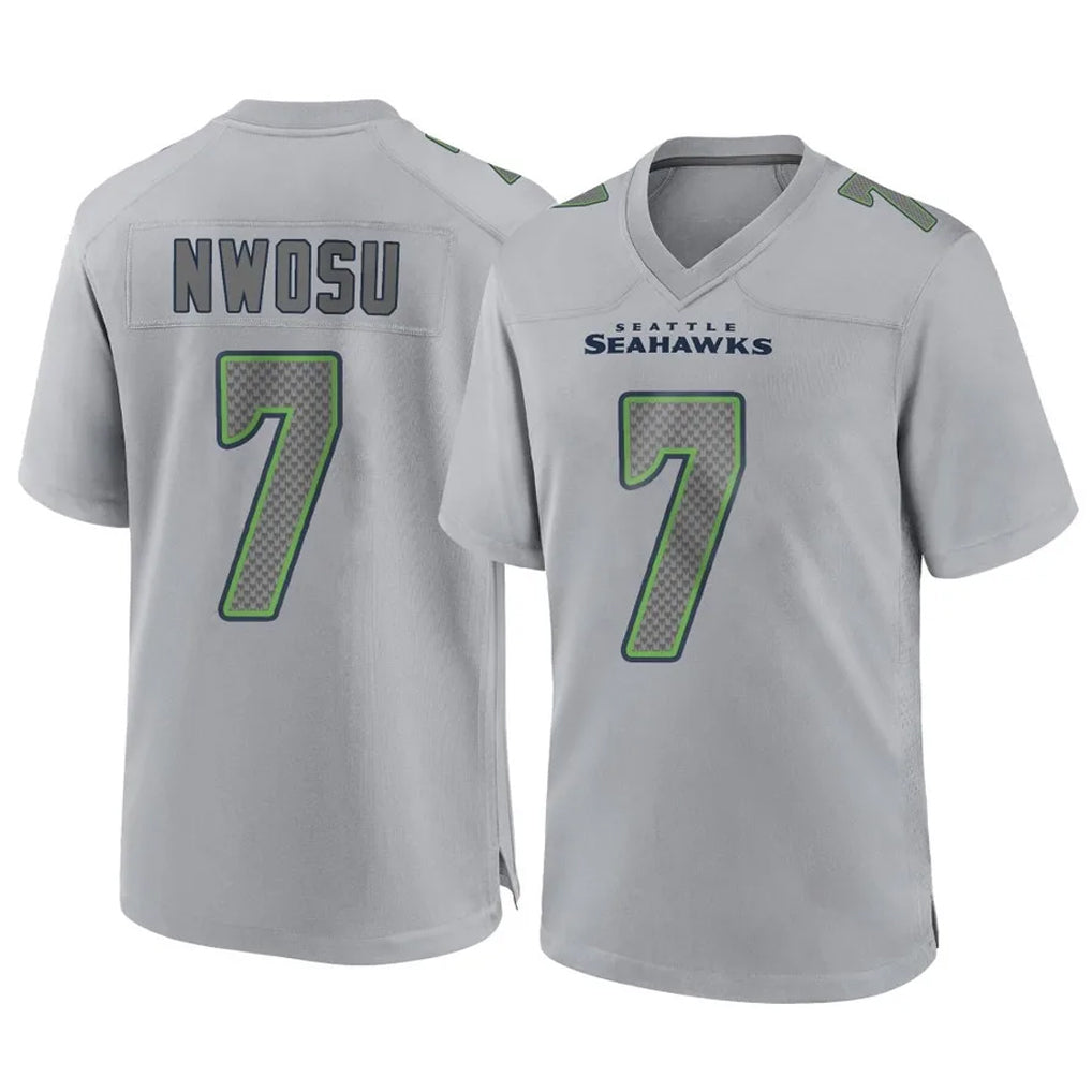 S.Seahawks #7 Uchenna Nwosu Player Gray Atmosphere Fashion Home Game BALCE Stitched Jerseys