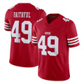 SF.49ers #49 The Faithful Player Red Limited Vapor F.U.S.E. Home Game BALCE Stitched Jerseys
