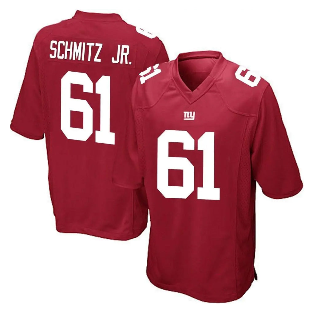 NY.Giants #61 John Michael Schmitz Jr. Player Red Home Game BALCE Stitched Jerseys