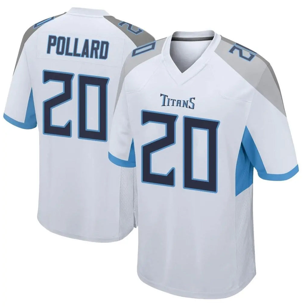 T.Titans #20 Tony Pollard Player White Home Game BALCE Stitched Jerseys