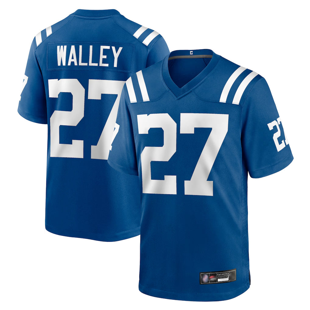 IN.Colts #27 Justin Walley Player Royal Home Game BALCE Stitched Jerseys