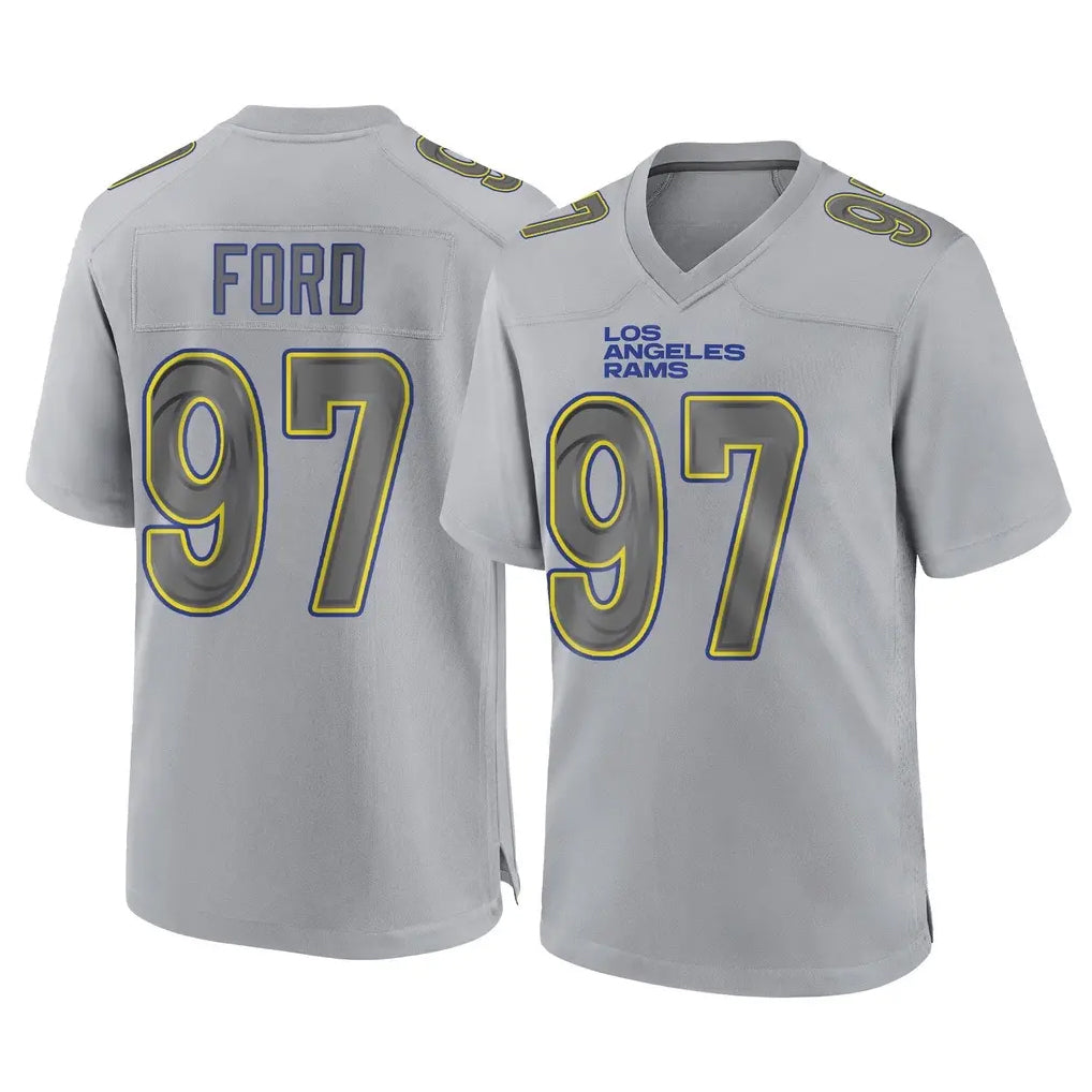 LA.Rams #97 Poona Ford Player Gray Atmosphere Fashion Home Game BALCE Stitched Jerseys