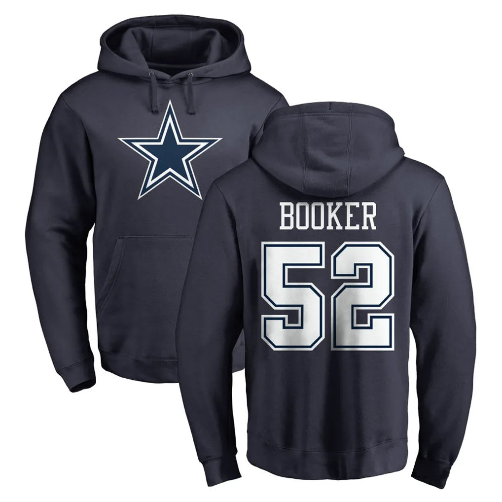 D.Cowboys #52 Tyler Booker Player Navy Pullover Hoodies Limited BALCE Stitched Jerseys