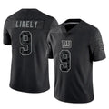 NY.Giants #9 Lsaiah Likely Player Black Limited Reflective Home Game BALCE Stitched Jerseys
