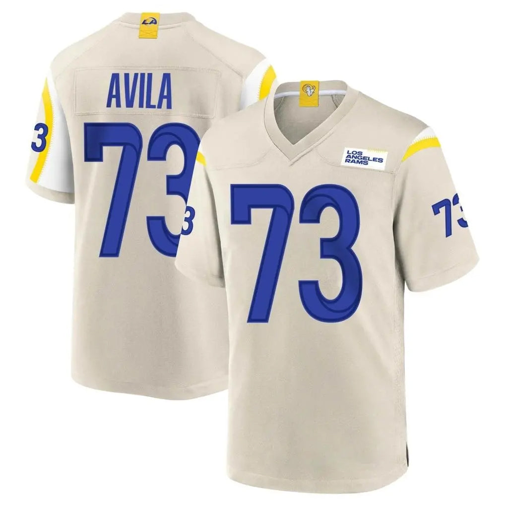 LA.Rams #73 Steve Avila Player Bone Home Game BALCE Stitched Jerseys