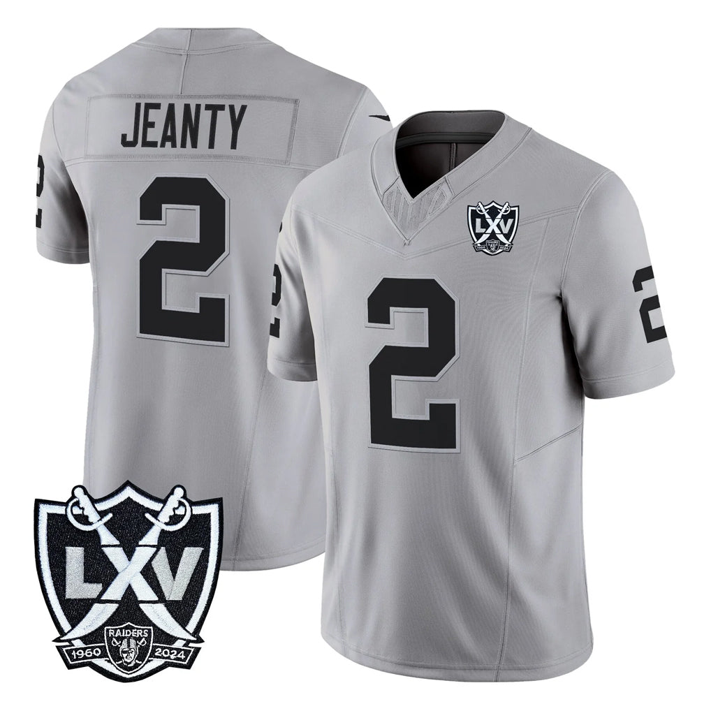 LV.Raiders #2 Ashton Jeanty Player Gray 2026 Vapor Limited Home Game BALCE Stitched Jerseys