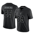 LV.Raiders #89 Brock Bowers Player Black Reflective Limited Game BALCE Stitched Jerseys