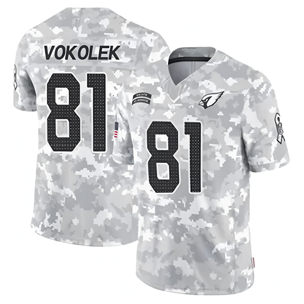 A.Cardinals #81 Travis Vokolek Player Camo Salute to Service Limited BALCE Stitched Jerseys