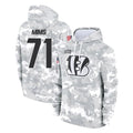C.Bengals #71 Amarius Mims Player Arctic Camo Salute to Service Pullover Hoodie Limited BALCE Stitched Jerseys