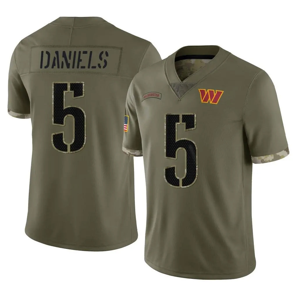 W.Commanders #5 Jayden Daniels Player Olive Salute To Service Limited Home Game BALCE Stitched Jerseys