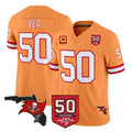 TB.Buccaneers #50 Vita Vea Player Orange 50th Season Vapor Limited Home Game BALCE Stitched Jerseys