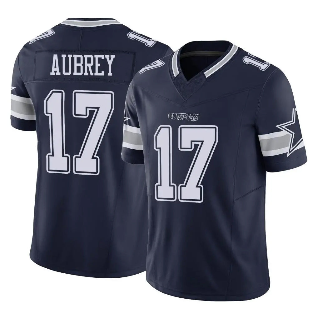 D.Cowboys #17 Brandon Aubrey Player Navy Limited Vapor F.U.S.E. Home Game BALCE Stitched Jerseys