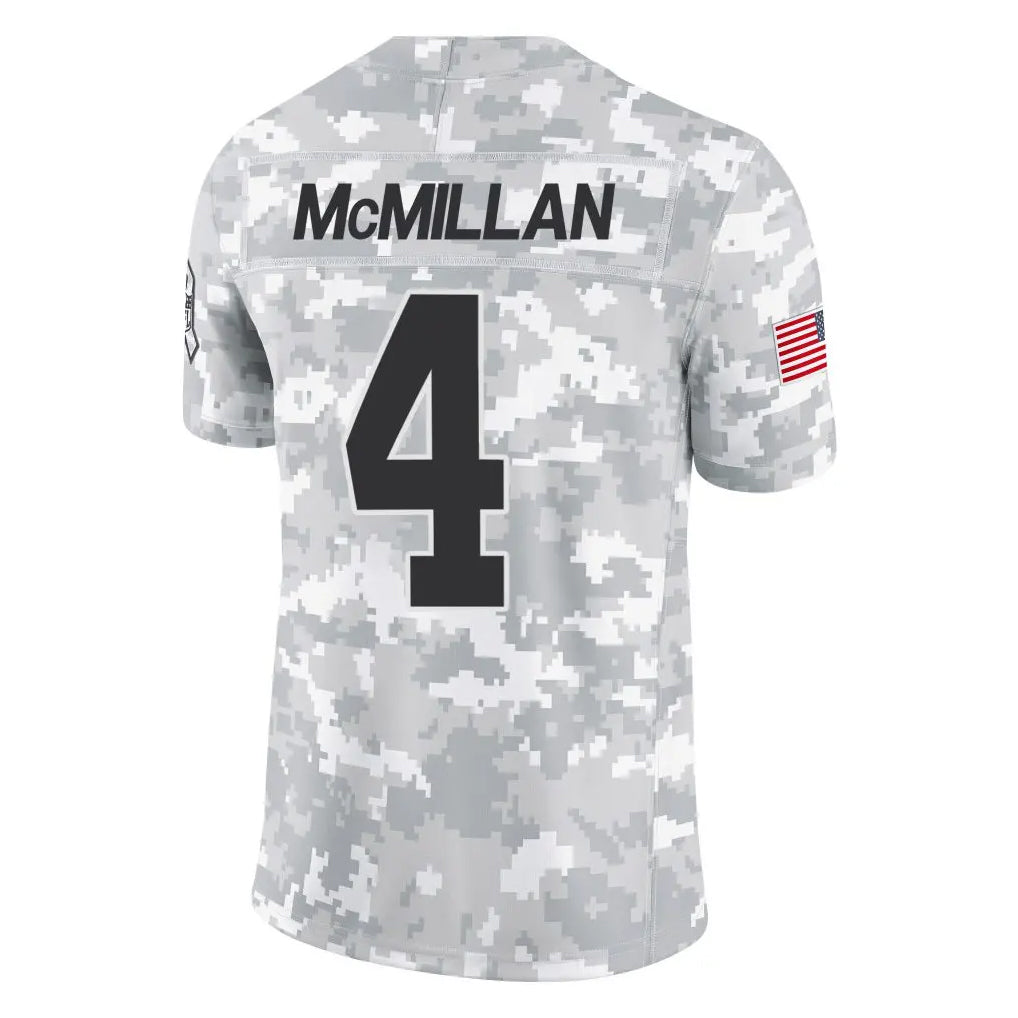 C.Panthers #4 Tetairoa McMillan Player Arctic Camo Salute to Service Limited Game BALCE Stitched Jerseys