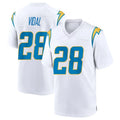 LA.Chargers #28 Kimani Vidal Player White Home Game BALCE Stitched Jerseys