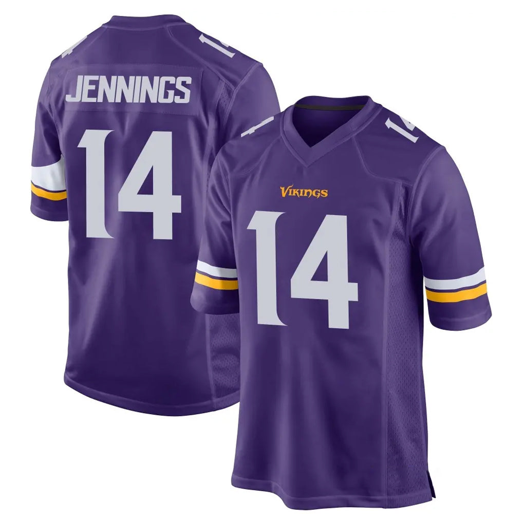 M.Vikings #14 Jauan Jennings Player Purple Home Game BALCE Stitched Jerseys