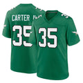 P.Eagles #35 Michael Carter II Player Green Kelly Alternate Home Game BALCE Stitched Jerseys