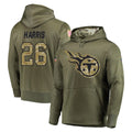T.Titans #26 Marcus Harris Player Olive Salute to Service Pullover Hoodies Home Game BALCE Stitched Jerseys