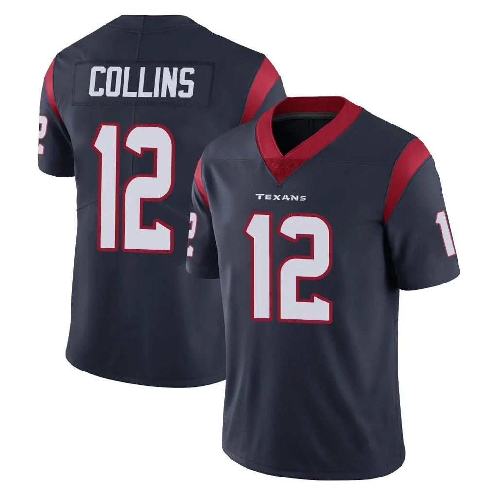 H.Texans #12 Nico Collins Player Navy Limited Vapor Untouchable Home Game BALCE Stitched Jerseys