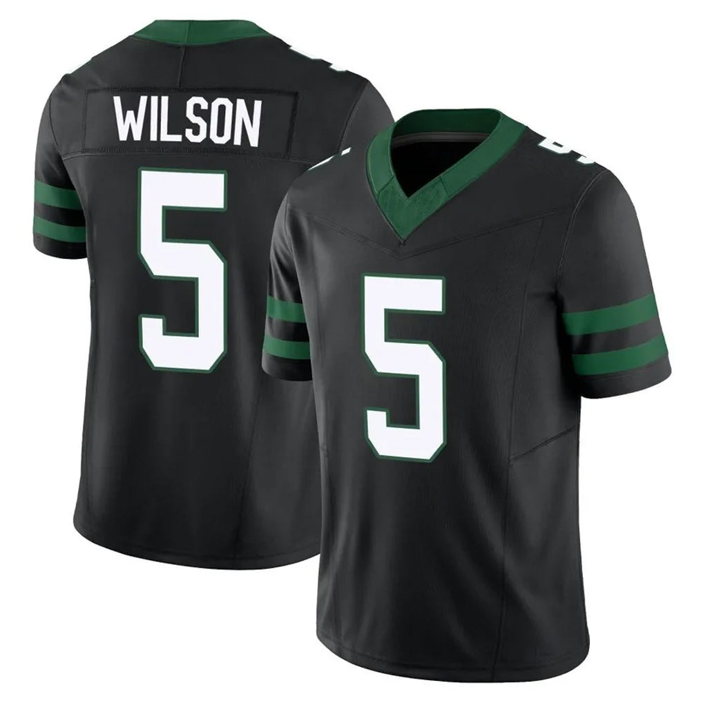 NY.Jets #5 Garrett Wilson Player Black Limited Legacy Vapor F.U.S.E. Home Game BALCE Stitched Jerseys
