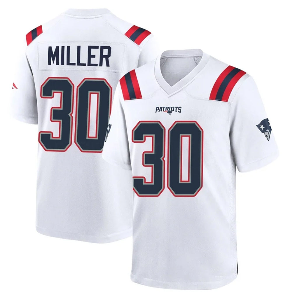 NE.Patriots #30 Jam Miller Player White Home Game BALCE Stitched Jerseys