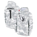 A.Cardinals #1 Kyler Murray Player Camo Salute to Service Hoodies BALCE Stitched Jerseys