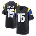 LA.Rams #15 Ty Simpson Player Black Midnight Rivalries Collection Home Game BALCE Stitched Jerseys