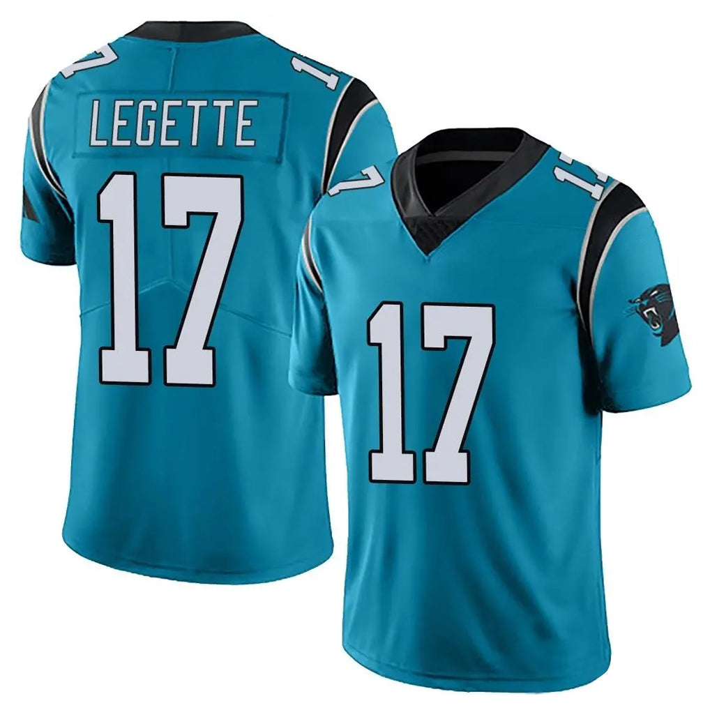 C.Panthers #17 Xavier Legette Player Blue Vapor Untouchable Limited Game BALCE Stitched Jerseys