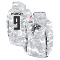 A.Falcons #9 Michael Penix Jr. Player Arctic Camo Salute to Service Limited Hoodie BALCE Stitched Jerseys