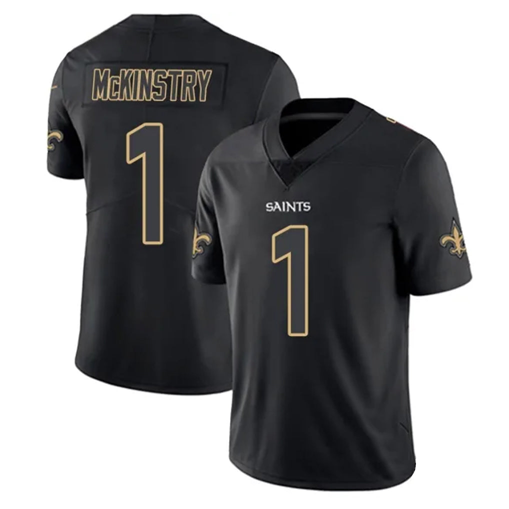 NO.Saints #1 Kool-Aid McKinstry Player Black Impact Limited Home Game BALCE Stitched Jerseys