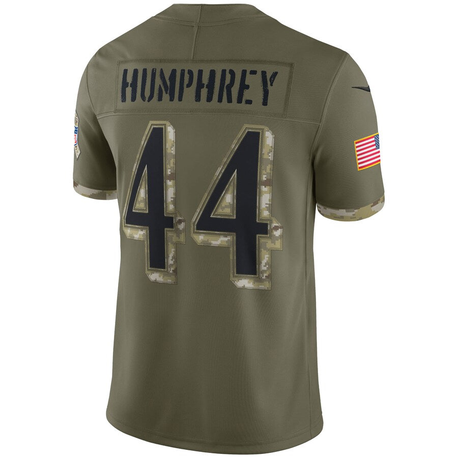 B.Ravens #44 Marlon Humphrey Player Olive Salute To Service Limited BALCE Stitched Jerseys