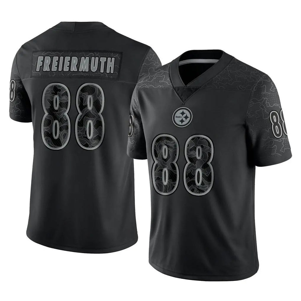 P.Steelers #88 Pat Freiermuth Player Black Reflective Limited Home Game BALCE Stitched Jerseys