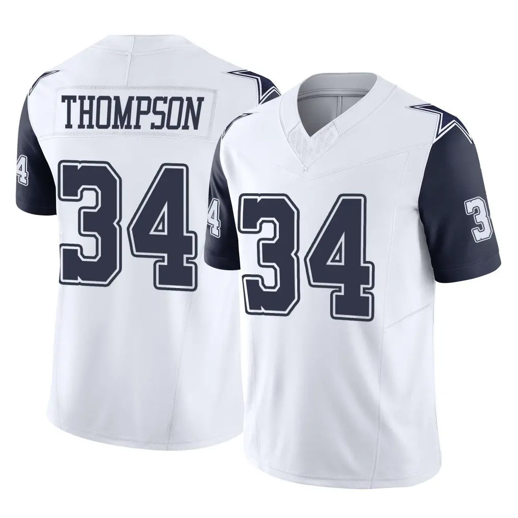 D.Cowboys #34 Jalen Thompson Player White-Navy Limited Vapor F.U.S.E. Home Game BALCE Stitched Jerseys