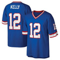 B.Bills #12 Jim Kelly Player Blue Replica Throwback Limited BALCE Stitched Jerseys