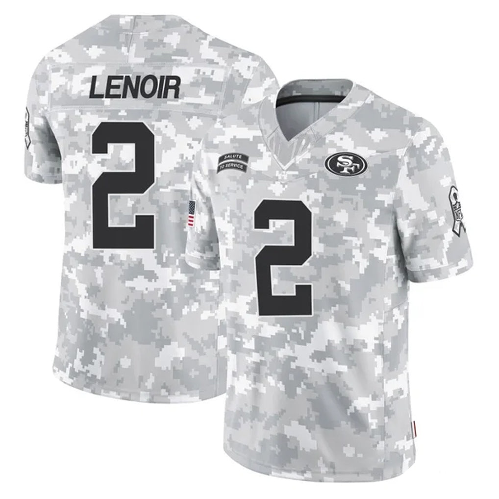 SF.49ers #2 Deommodore Lenoir Player Arctic Camo Limited Salute To Service Home Game BALCE Stitched Jerseys