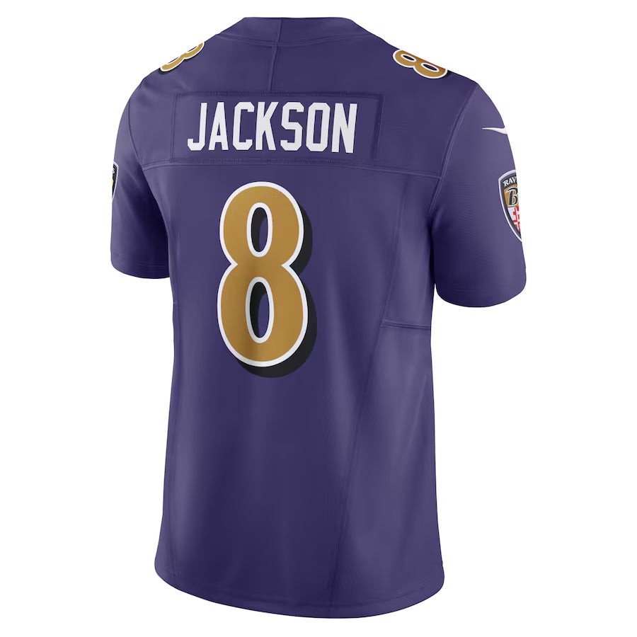 B.Ravens #8 Lamar Jackson Player Purple Vapor F.U.S.E. Limited BALCE Stitched Jerseys