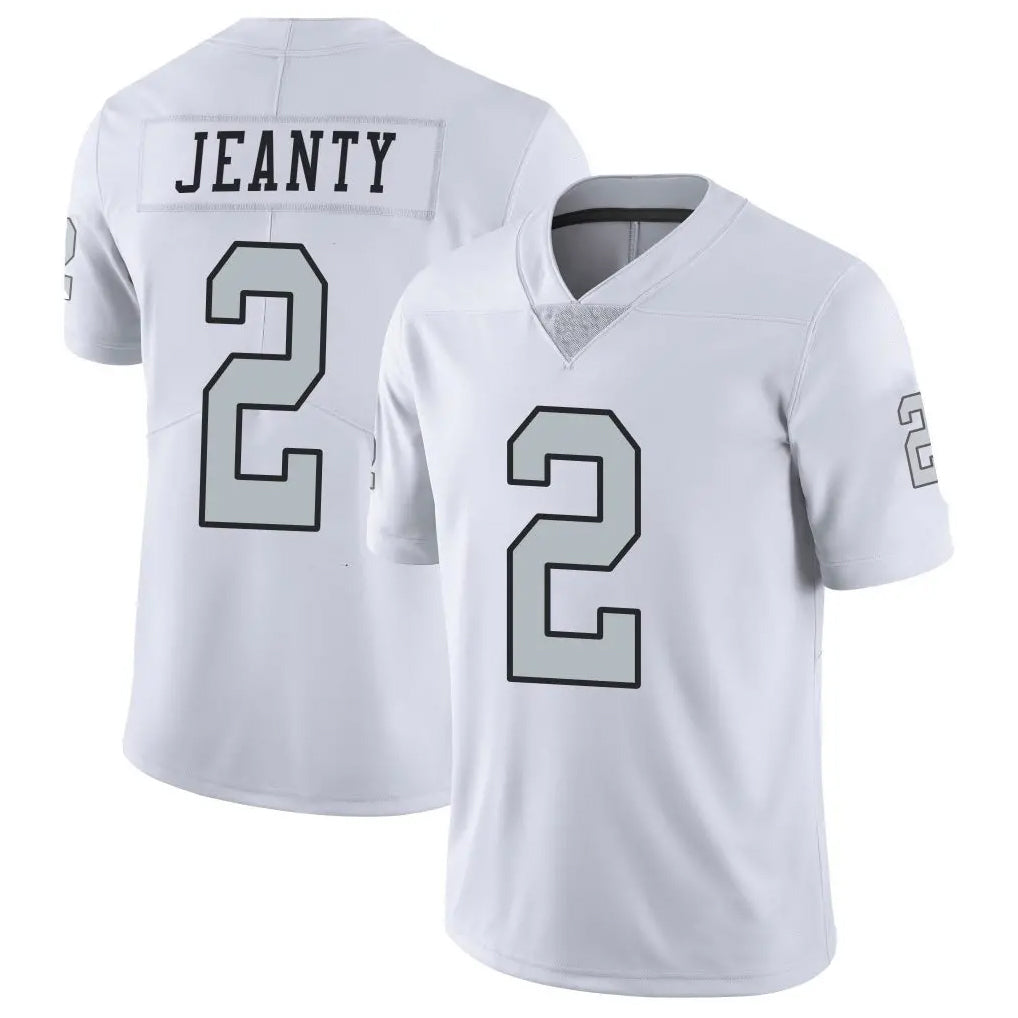 LV.Raiders #2 Ashton Jeanty Player White Limited Color Rush Home Game BALCE Stitched Jerseys
