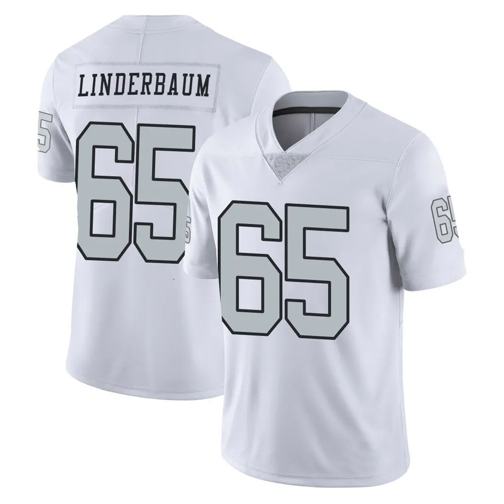 LV.Raiders #65 Tyler Linderbaum Player White Limited Color Rush Home Game BALCE Stitched Jerseys