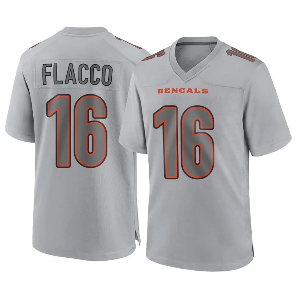 C.Bengals #16 Joe Flacco Player Gray Atmosphere Fashion Game BALCE Stitched Jerseys