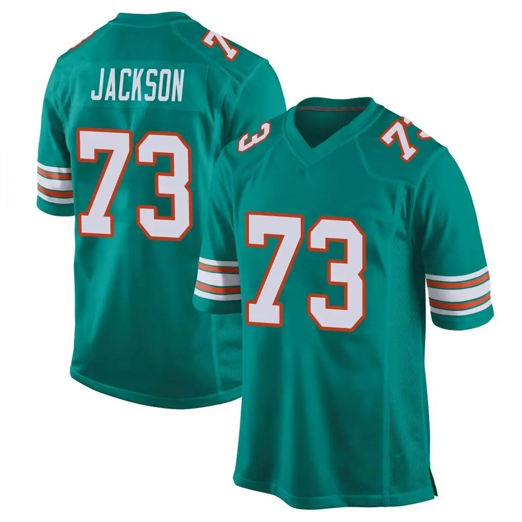 M.Dolphins #73 Austin Jackson Player Aqua Alternate Home Game BALCE Stitched Jerseys