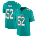 M.Dolphins #52 Patrick Paul Player Aqua Limited Vapor Untouchable Home Game BALCE Stitched Jerseys
