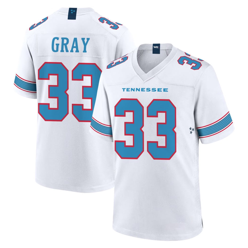 T.Titans #33 Cedric Gray Player White 2026 Game Home BALCE Stitched Jerseys