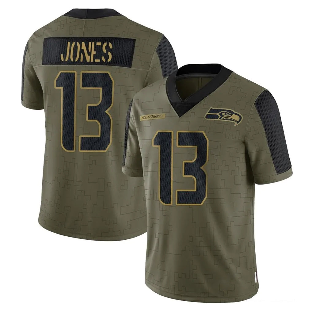 S.Seahawks #13 Ernest Jones IV Player Olive Salute To Service Limited Game BALCE Stitched Jerseys