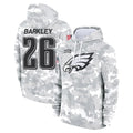 P.Eagles #26 Saquon Barkley Player Arctic Camo Salute to Service Pullover Hoodies Limited Game BALCE Stitched Jerseys