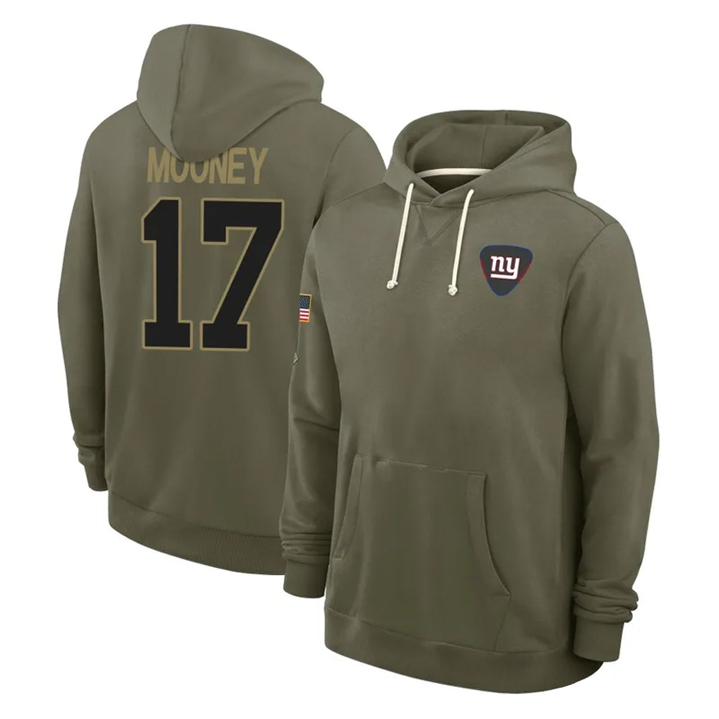 NY.Giants #17 Darnell Mooney Player Olive Salute to Service Pullover Hoodies Limited BALCE Stitched Jerseys