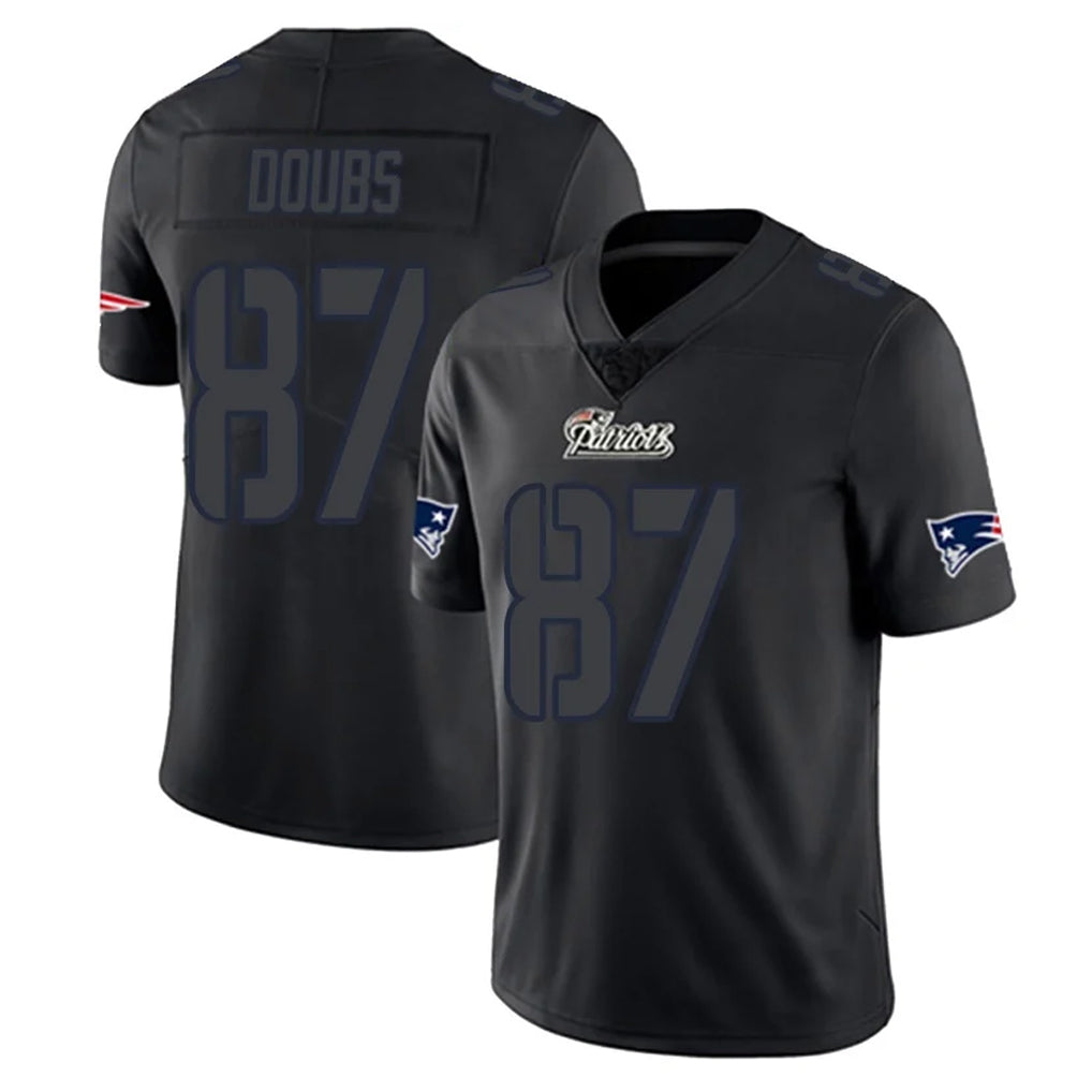 NE.Patriots #87 Romeo Doubs Player Black Impact LImited Home Game BALCE Stitched Jerseys