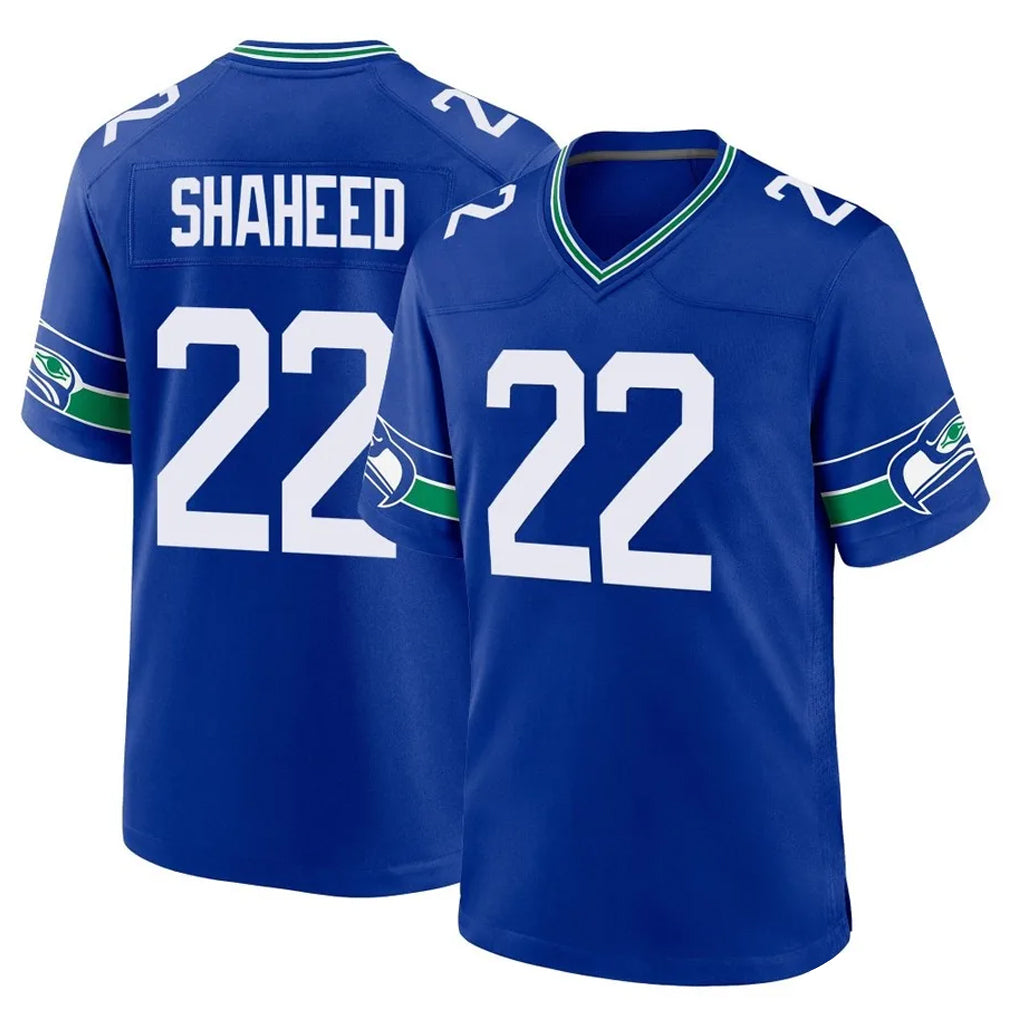 S.Seahawks #22 Rashid Shaheed Player Royal Throwback Home Game BALCE Stitched Jerseys