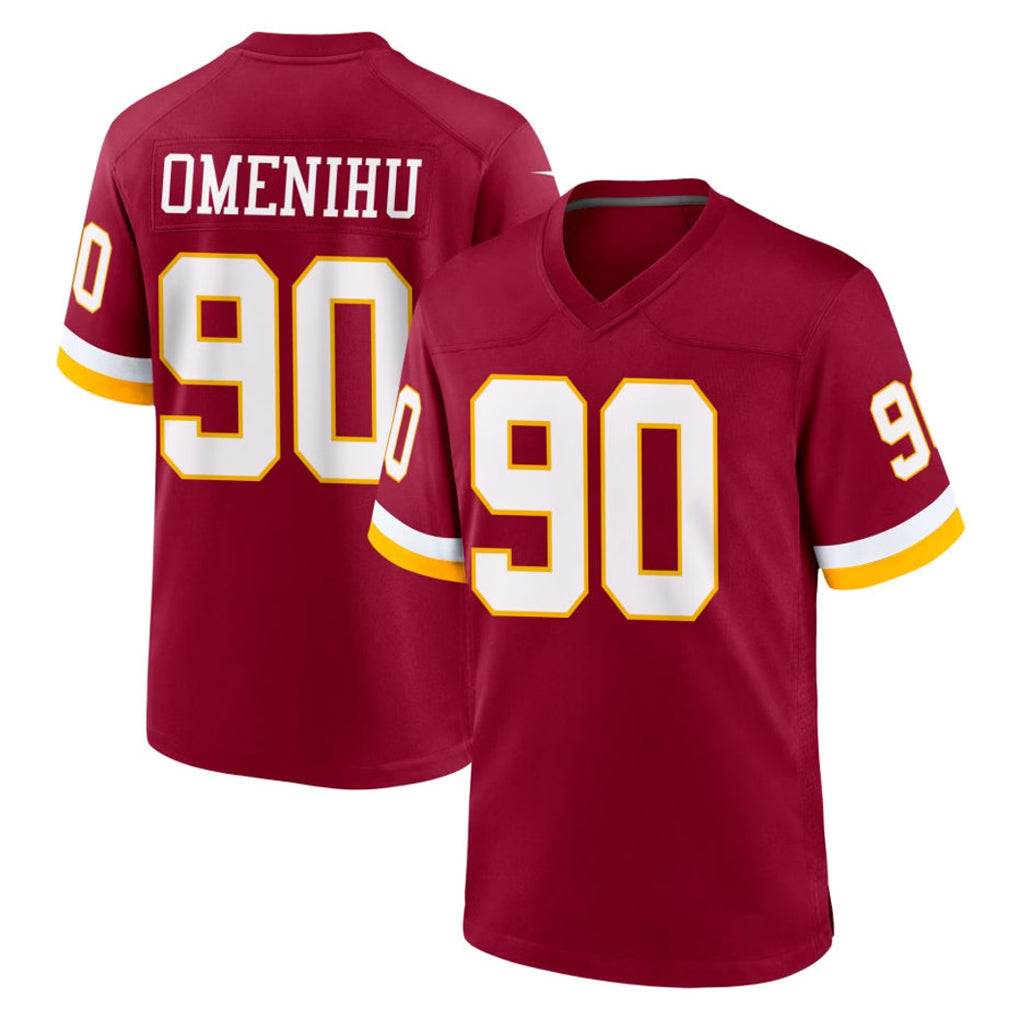 W.Commanders #90 Charles Omenihu Player Burgundy Game Home BALCE Stitched Jerseys