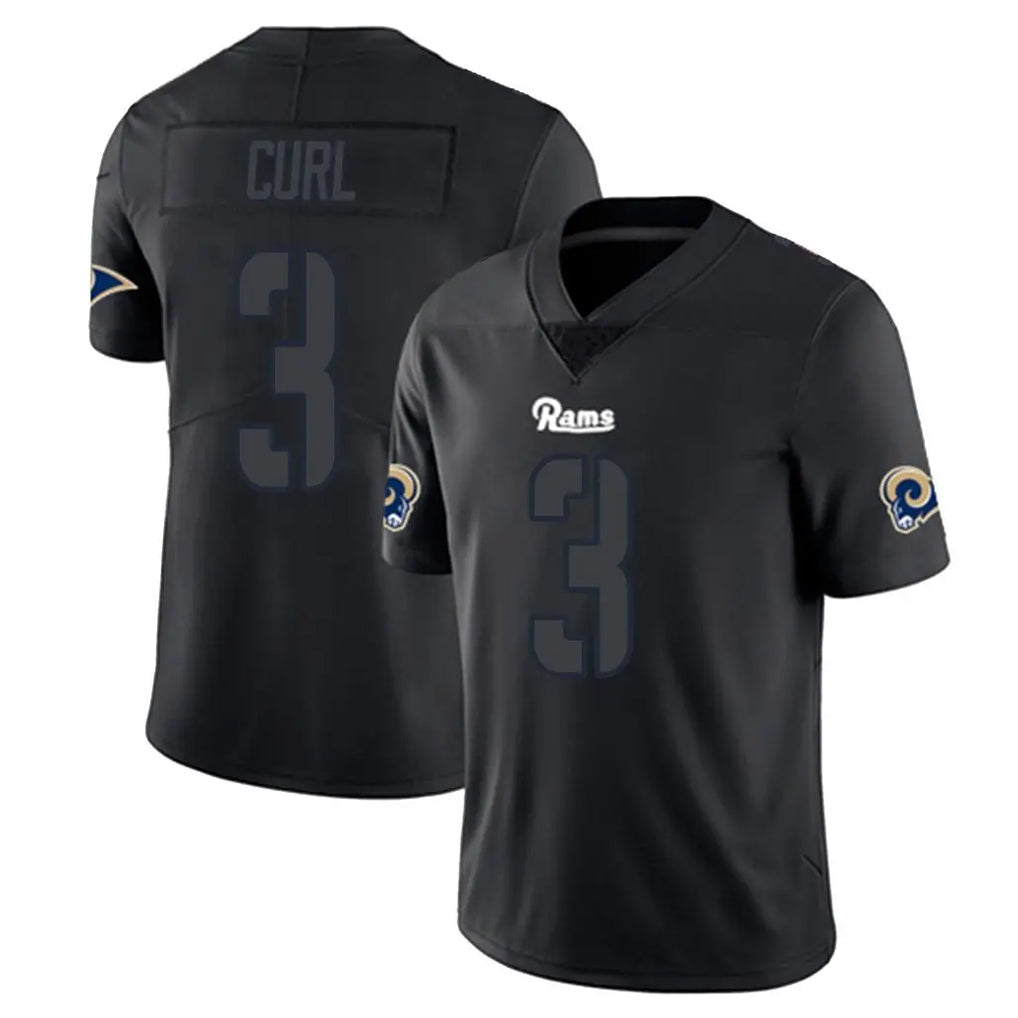 LA.Rams #3 Kam Curl Player Black Impact Limited Home Game BALCE Stitched Jerseys