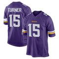 M.Vikings #15 Dallas Turner Player Purple Home Game BALCE Stitched Jerseys