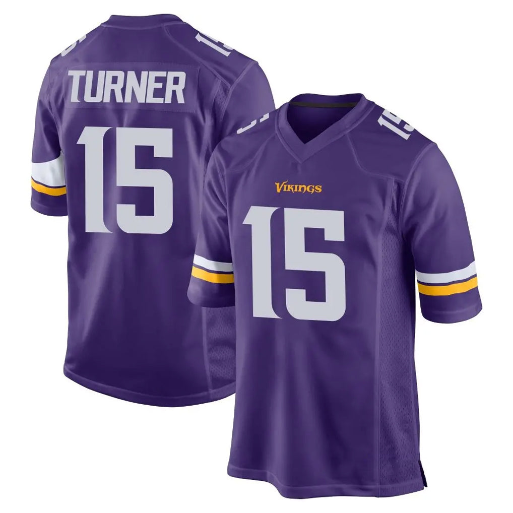 M.Vikings #15 Dallas Turner Player Purple Home Game BALCE Stitched Jerseys